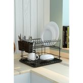 Teknotel İki Katlı Modüler Tabaklık Bulaşıklık Siyah KB010