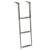 Teleskopik Krom Tekne Merdiveni - 3 Basamak - 85cm