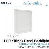 Teletek 60X60 100W Backlight Dimlenebilir LED Yüksek Beyaz Kasa Ince Panel Sıva Üstü, IP20 Ofis Mağaza Endüstriyel Aydınlatma - 4000K - Gün Işığı