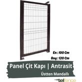 Telfence Panel Çit Kapı , Bahçe Kapısı -Üsttenmandallı - 99 x 120 Cm - Antrasit