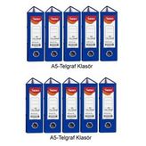 Telgraf Klasör Mavi Geniş A5 Plastik 10 Adet