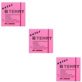 Temat 75 X 75 mm 3'lü Fosforlu Pembe Postit - Yapışkanlı Kağıt