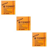 Temat 75 X 75 mm 3'lü Fosforlu Turuncu Postit - Yapışkanlı Kağıt