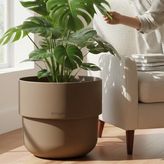 Temmuz Home Kuple Premium Serisi 26 Lt Modern Tasarım Saksı - Salon ve Balkon Tipi Büyük Boy Saksı - Mocha