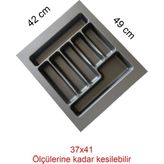 Tempo 42X49 cm Gri Renk Çekmece Içi Düzenleyici Kaşıklık 37X40 cm Kadar Kesılebılır