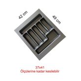Tempo Gri Renk Çekmece Içi Düzenleyici Kaşıklık T-2242 / 42X49 cm