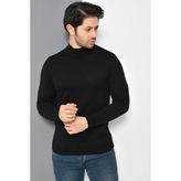 Tena Moda Erkek Siyah Yarım Balıkçı Yaka Basic Triko Kazak - XL