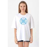 Tengri Tamga Beyaz Kadın Oversize Tshirt