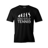 Tenis - Born to Play Siyah Erkek Tshirt