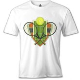 Tenis - Raket 2 Beyaz Erkek Tshirt