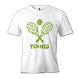 Tenis - Raket Beyaz Erkek Tshirt