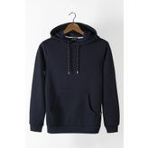 Terapi Men Erkek Lacivert Kapüşonlu Kanguru Cepli Basic Sweatshirt