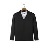 Terapi Men Erkek Siyah Yarım Fermuarlı Basic Düz Renk Trend Sweatshirt