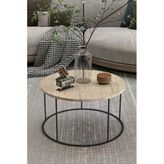 Terra Yuvarlak Orta Sehpa Bej 70 cm
