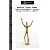 Terrien Premium Çalışma Masası Tasarım Aracı Resim Yardımcısı Ahşap Eskiz Manken 20 cm - Çok Renkli - Tek Ebat