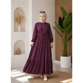 Tesettür Elbise - Bordo - 50 - 52