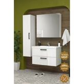 Teta Home Havana 65 Cm Mdf Gövde Membran Kapak Banyo Dolabı Seti + Boy Dolabı Beyaz