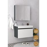Teta Home Mersin 80 cm Mdf Antrasit Banyo Dolabı Seti