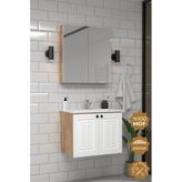 Teta Home Pekin 65 Cm Mdf Gövde Membran Kapak Banyo Dolabı Seti Atlantik Çam- Beyaz