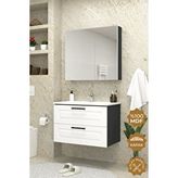 Teta Home Savora 65 Cm Mdf Gövde Membran Kapak Banyo Dolabı Seti Antrasit