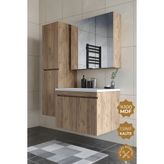 Teta Home Tokyo 80 cm MDF Banyo Dolabı Seti Kapaklı Atlantik Çam Renkli Şık Tasarım