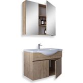 Teta Kahire 80 cm Safir Meşe Mdf Banyo Dolabı Seti