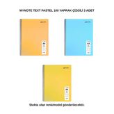 Text Pastel Defter A4 100 Yaprak Çizgili 3 Adet