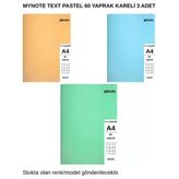 Text Pastel Defter A4 60 Yaprak Kareli 3 Adet