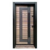 Tez-1557 Statik Kasalı Rustik Çizgili Model Çelik Kapı, Daire Kapısı, Villa Kapısı