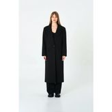 Thalure Kadın Siyah Oversize Uzun Ceket - Regular Fit