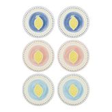 The Mia Italian Summer Desenli Seramik 6'lı Pasta Tabağı Seti 19 Cm