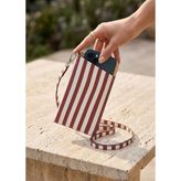 The Mia Telefon Çantası Stripe Bordo Beyaz 21 cm - Çok Renkli