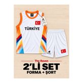The RAVEN PREMİUM TÜRKİYE ÖZEL SERİ BEYAZ BASKETBOL FORMASI 2'Lİ SET FORMA + ŞORT