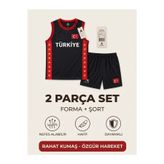 The RAVEN PREMİUM TÜRKİYE ÖZEL SERİ KIRMIZI SİYAH BASKETBOL FORMASI 2'Lİ SET FORMA + ŞORT