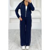 The Robi Kadın Lacivert Fermuarlı Ceket Pantolon Eşofman Takımı