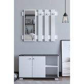 The Violett Plus Aynalı Vestiyer Ayakkabılık Portmanto ve Duvar Askısı - Antrasit