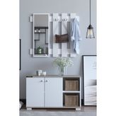 The Violett Plus Aynalı Vestiyer Ayakkabılık Portmanto ve Duvar Askısı - Cordoba