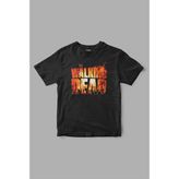 The Walking Dead " Fire " Baskılı Tişört - Siyah - XL