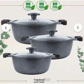 Thermoad Tencere Seti Graneu Serisi 6 Parça Mini Set-Gri