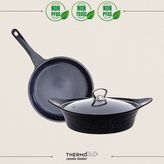 ThermoAD | Tencere Tava Seti | Pyro Serisi | 3 Parça | Gri | 26cm