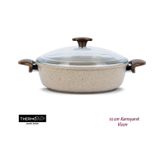 Thermoad Vizon Renk 30 CM Karnıyarık Tenceresi Döküm Granit