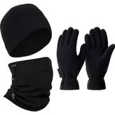 Thermoform Polar Unisex Eldiven Bere Boyunluk Seti Siyah