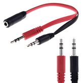 Ti-mesh 3.5 mm AUX Ses Mikrofon Splitter Kablo - 15cm
