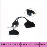 Ti-mesh Usb 3.0 + Usb 2.0 / Sata 2.5" 22 Pin Hard Disk Driver Convertor Adapter Kablo - 20Cm
