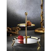 Tiamo Medium Ayaklı Katlı Sunumluk Gold - Beyaz - Gold - katlı kurabiyelik