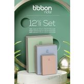 Tibbon Note 12 Li Set 4 Mini & 4 Midi & 4 Maxi Defter Dikişli 23/28/33