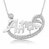 Tienda Elegante Gümüş Annem Vav Bayan Kolye