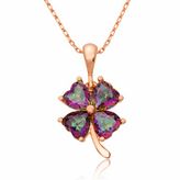 Tienda Elegante Gümüş Mistik Topaz Yonca Kolye