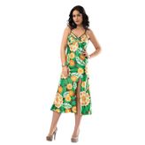 Tienda Elegante Yeşil Yırtmaçlı Saten Gecelil - 082