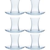 Tiesa Home 12 Parça 6 Kişilik G4U Misis 160CC Cam Çay Bardağı Takımı Seti - Şeffaf - 160 ml